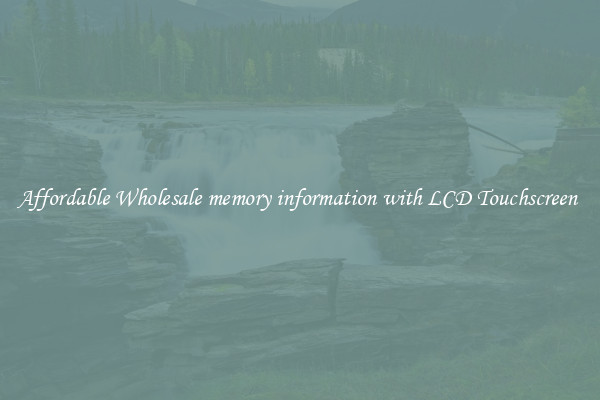 Affordable Wholesale memory information with LCD Touchscreen 