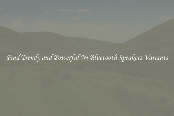 Find Trendy and Powerful Ni Bluetooth Speakers Variants