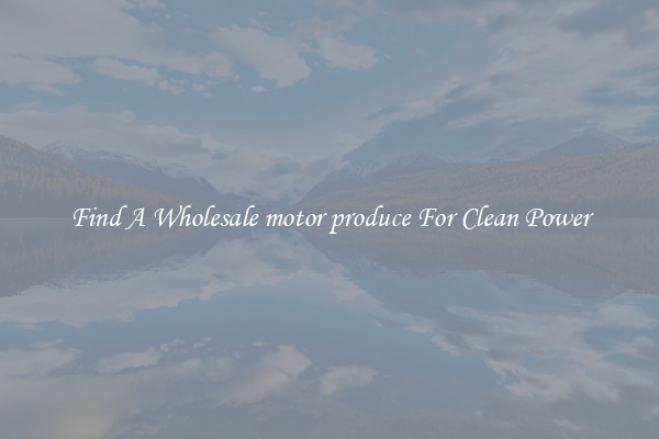 Find A Wholesale motor produce For Clean Power