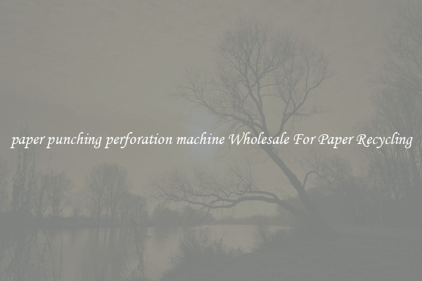 paper punching perforation machine Wholesale For Paper Recycling