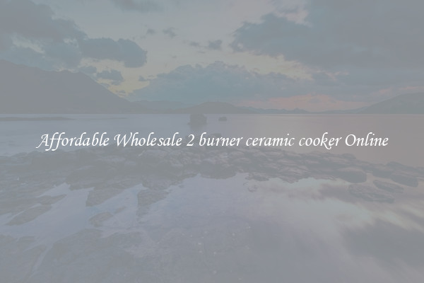 Affordable Wholesale 2 burner ceramic cooker Online