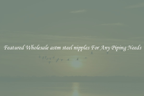 Featured Wholesale astm steel nipples For Any Piping Needs